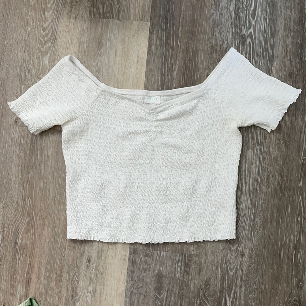 Abound white stretchy crop top